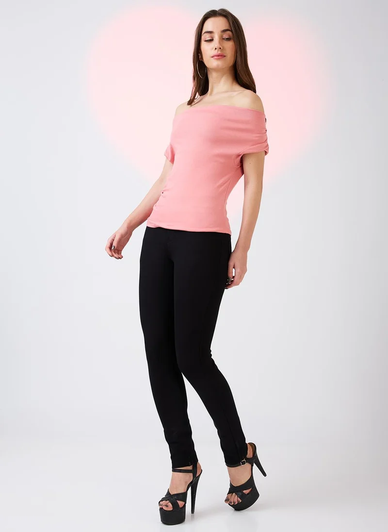 جلو باص جلوبس تريجينجز نسائي بخصر متوسط مطاطي بقصة ضيقة للعمل